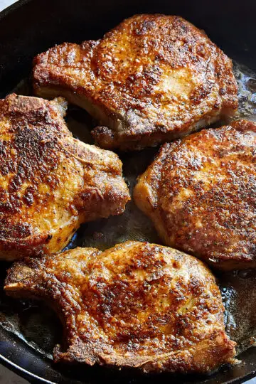 Pan-fried pork chops